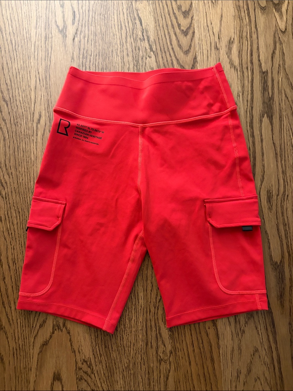 Red RUDSAK High-Waist Cargo Bike Shorts - Women